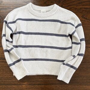 Abercrombie & Fitch Cream Sweater with Navy Stripes